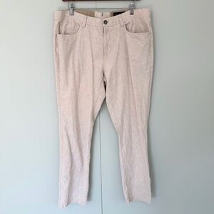 DUNNING GOLF Men’s Linen Cotton 5-pocket Khaki Lightweight Pants Size 34/32